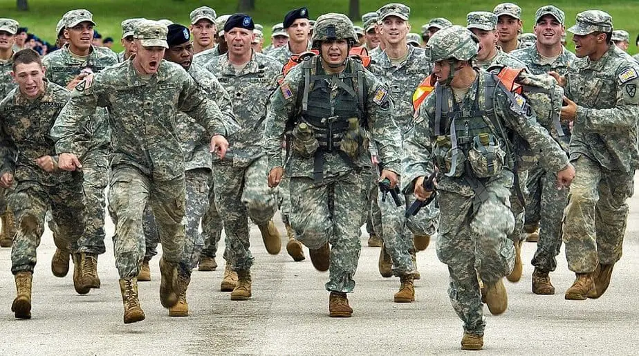 Soldiers running