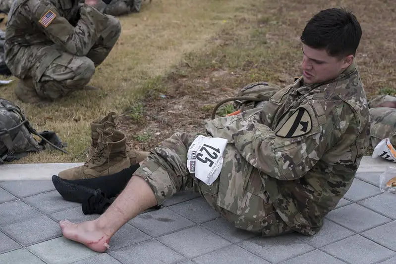 Soldier with a blister