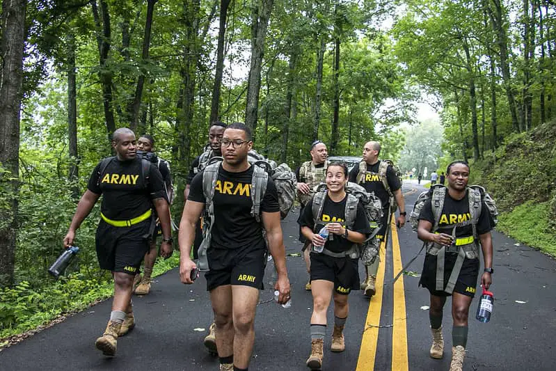 Georgia Army National Guardsmen and women in a ruck march - Rucking For women