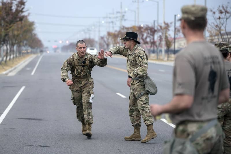 Soldier completing the Norwegian Foot March