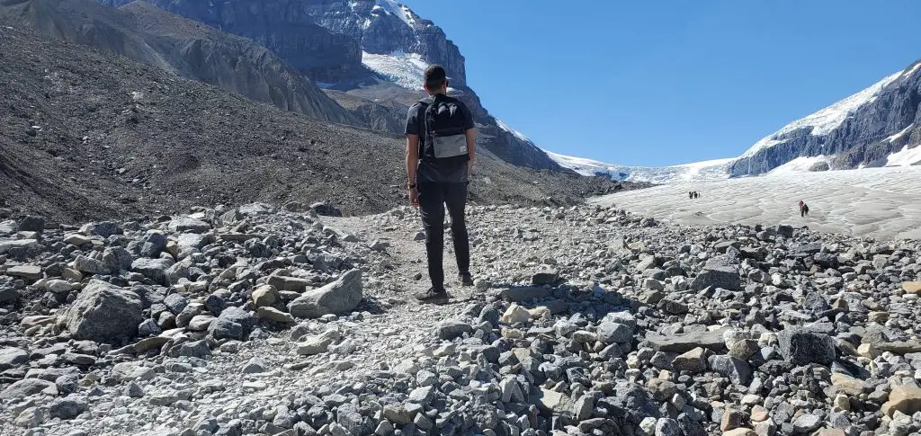 Adam wearing the GORUCK Ballistic Trainers while rucking