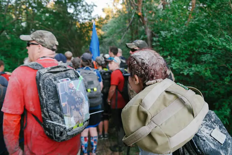 group of people rucking